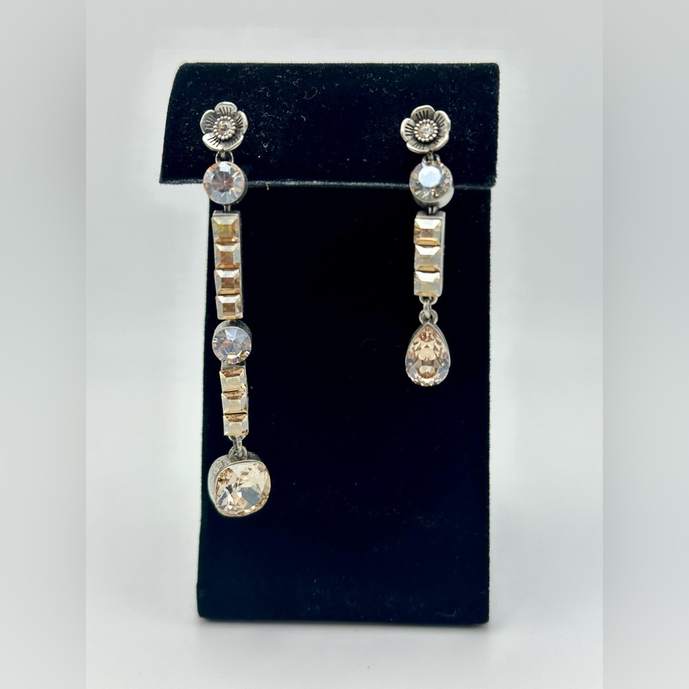 Coach Silver Rose Crystal Teardrop
Asymmetrical Earrings